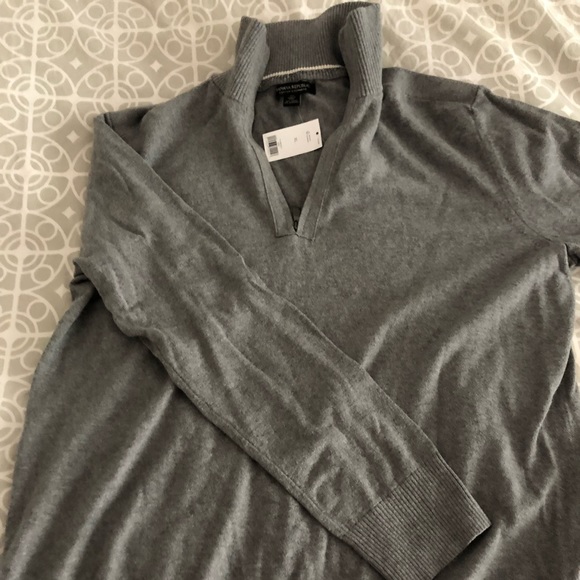 Banana Republic Gray 1/4 Zip Sweater - Picture 2 of 4